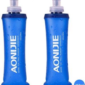 AONIJIE 2 Pack Soft Water Bottle, TPU Collapsible Flask Foldable Bottles for Hydration Pack, BPA-Free, for Running Hiking Cycling Climbing (2 Pcs - 250ml)